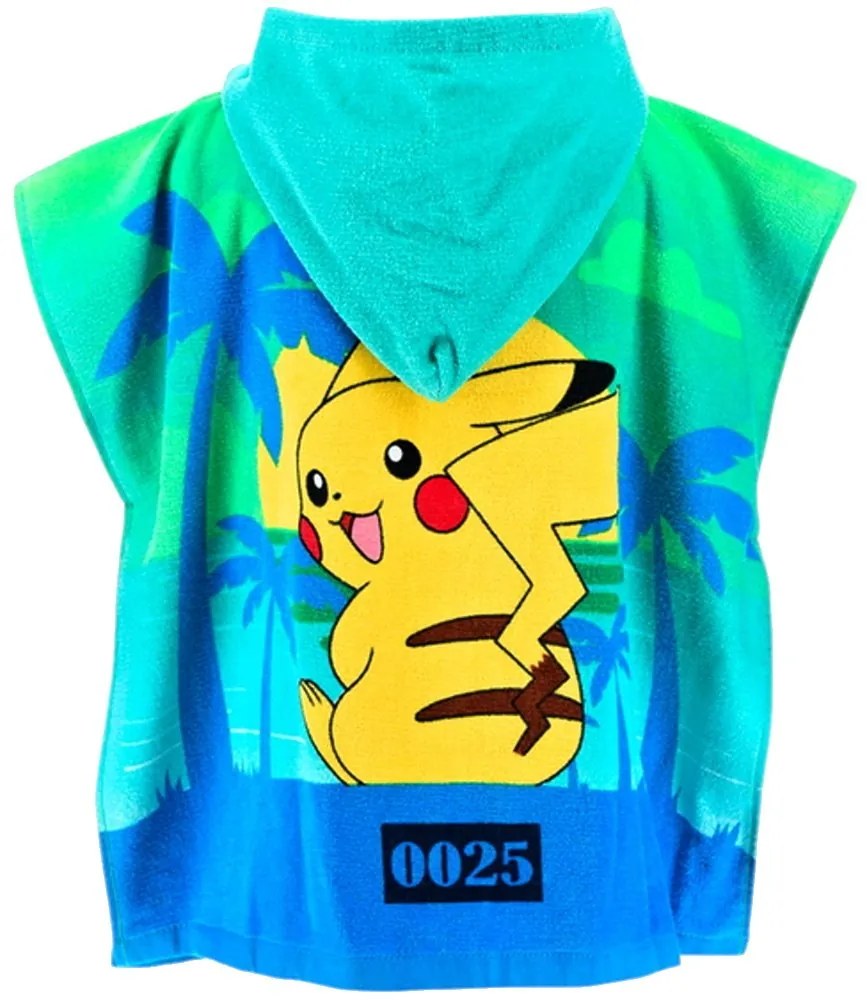 Detské plážové pončo - osuška s kapucňou Pokémon Pikachu