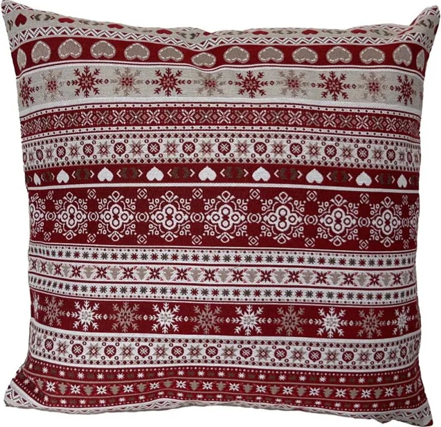 Polášek Obliečka na vankúšik so zimnými motívmi - Vianočné vločky | 50 x 50 cm