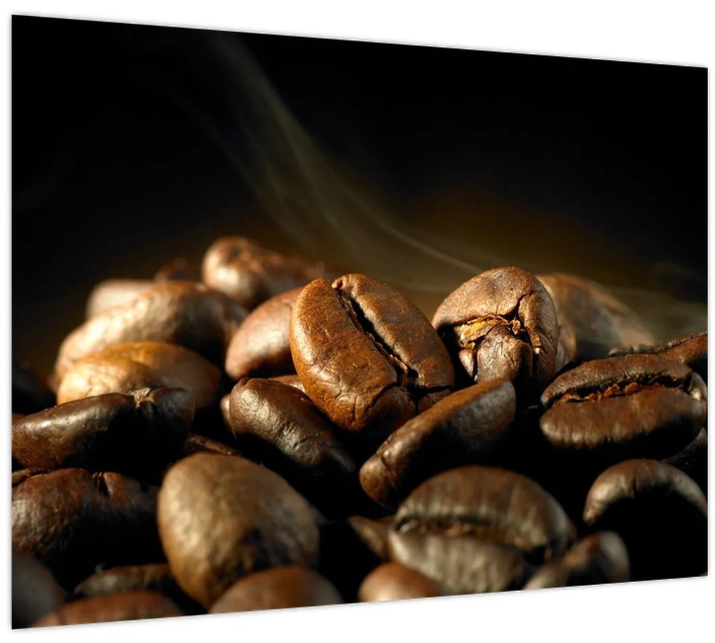 Sklenený obraz - Kávové zrná (70x50 cm)