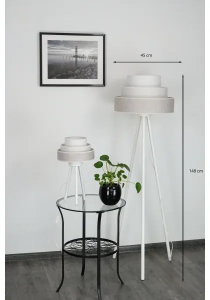 Brilagi - Stojacia lampa ALASKA LUNETA 1xE27/15W/230V šedá/krémová