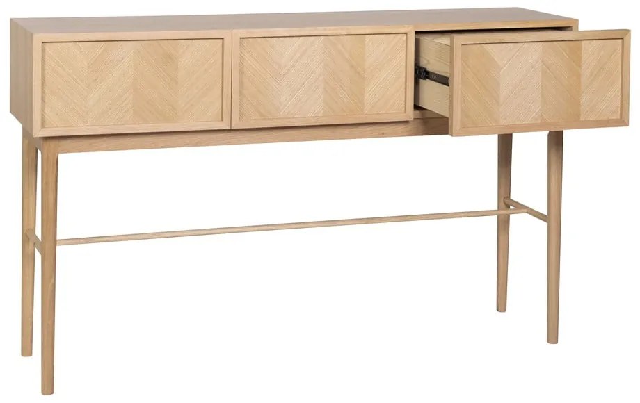 Konzolový stolík v dekore duba v prírodnej farbe 38x150 cm Herringbone – Hübsch