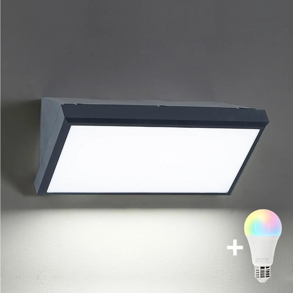 BRILAGI-LED RGBW Vonkajšie nástenné svietidlo TRIANGLE 1xE27/12W/230V antracitIP65
