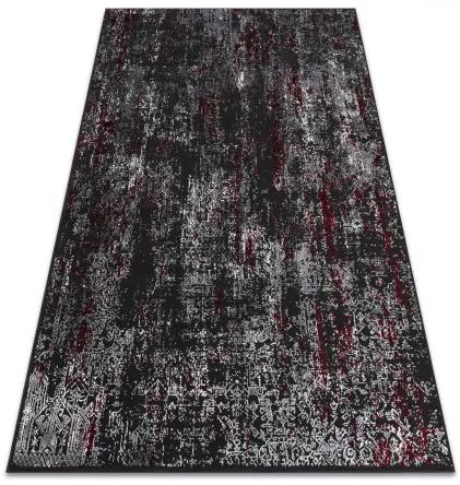 Moderný koberec VINCI 1524 Ornament vintage - Štrukturálny Anthrazit / Červená Veľkosť: 140x190 cm