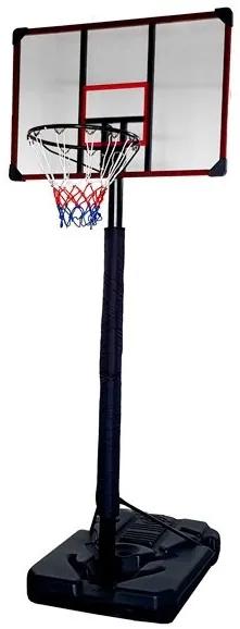 LEAN TOYS Basketbalový kôš s nastaviteľným stojanom 200-305 cm čierny