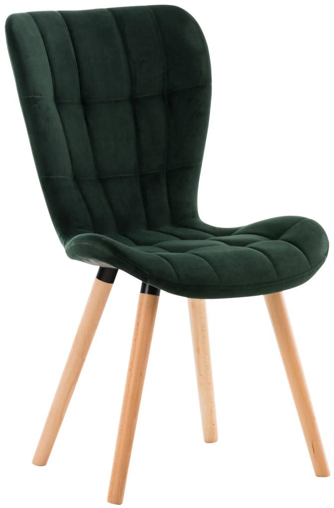 Stolička Elda ~ zamat, drevené nohy natura - Zelená