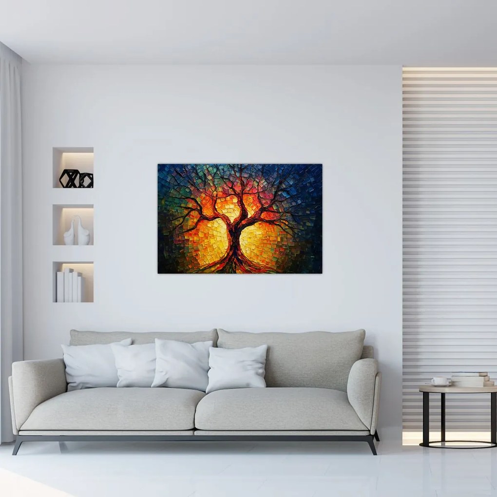 Obraz - Strom života v mozaike (90x60 cm)