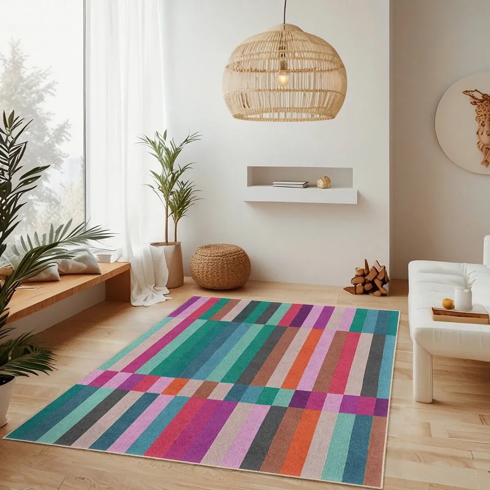 Tyrkysový prateľný koberec 60x100 cm Acid Rain – Mila Home