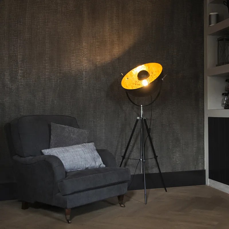 Priemyselná stojaca lampa trojnožka čierna - Magna 50 Eglip