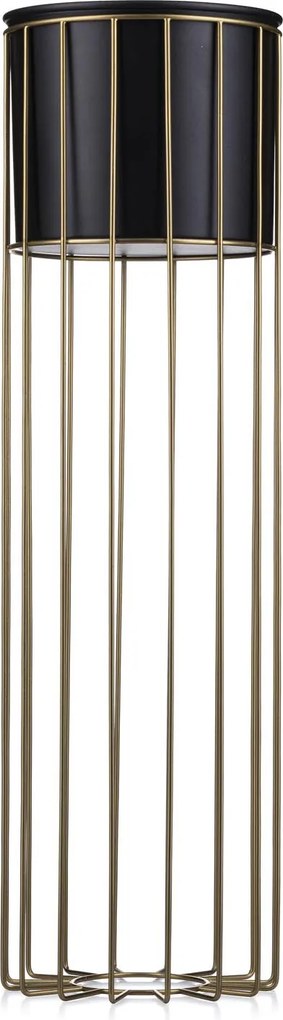 KOVOVÝ KVETINÁČ SO STOJANOM GLAM 70X20 CM ČIERNA/ZLATÁ