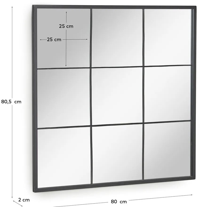 Nástenné zrkadlo Kave Home Ulrica, 80 x 80 cm