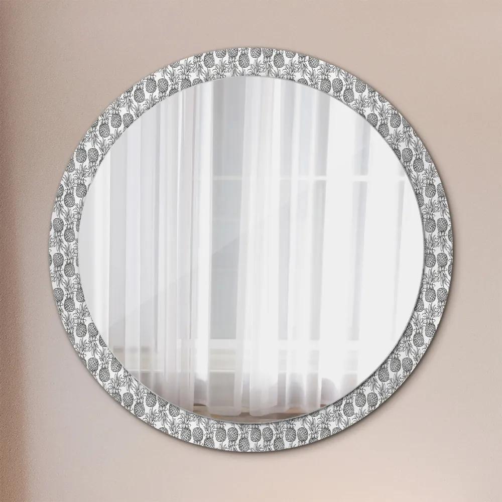 Okrúhle ozdobné zrkadlo Ananás fi 100 cm