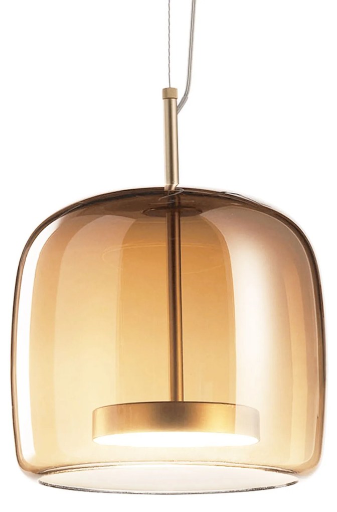 Toolight - LED závesné svietidlo zo skla Amber APP613-1CP, zlatá, OSW-03895