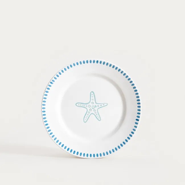 Dezertný tanier KAOMA biely / modrý 774553