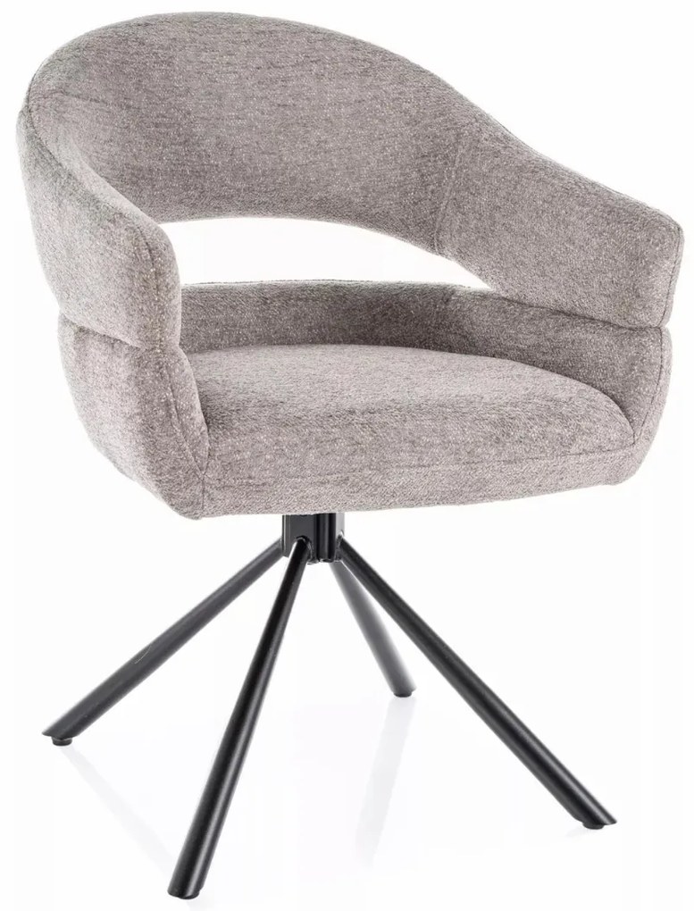 Otočné jídelní křeslo Borgo šedé/černé