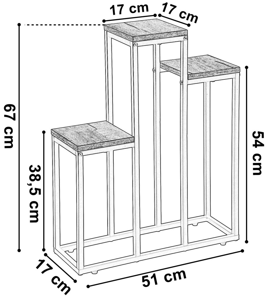 Stojan na kvety Agras svetlohnedý/čierny