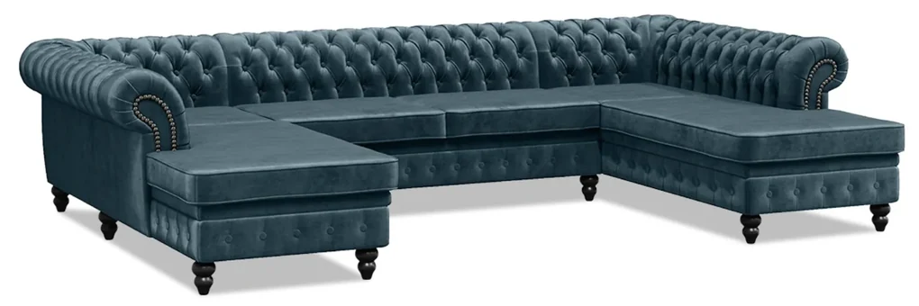 PROXIMA.store - Luxusná sedačka CHESTERFIELD LONG U FARBA NÔH: čierna, DRUH LÁTKY: TORRE - 17, FARBA OZDOBNÝCH ŠPENDLÍKOV: barok