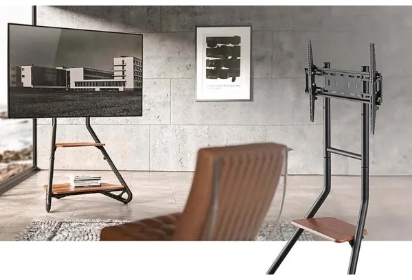 Nedis TVSM6200BK - Podlahový stojan pre TV 37-75" čierna/hnedá