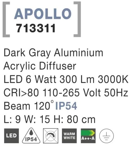 Vonkajšie LED lampa Apollo