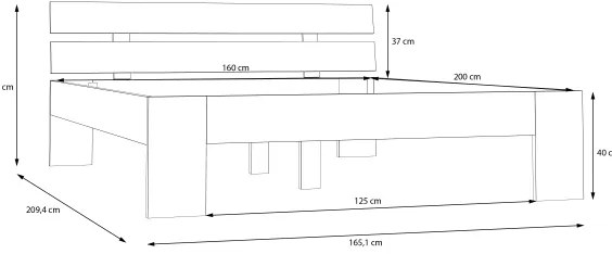 Manželská posteľ PIROA 160x200 cm béžová