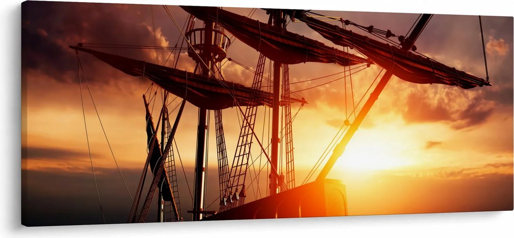 Obraz - Staroveká pirátska loď (120x50 cm)