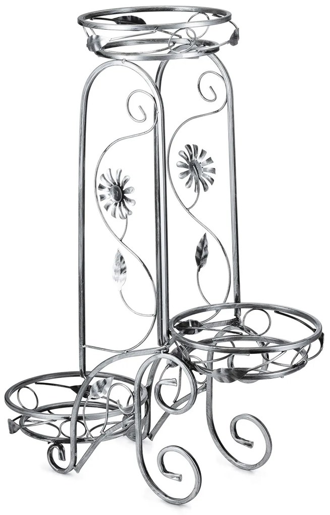 STOJAN NA KVETINÁČ FLOWER 88X28X65 CM STRIEBORNÁ