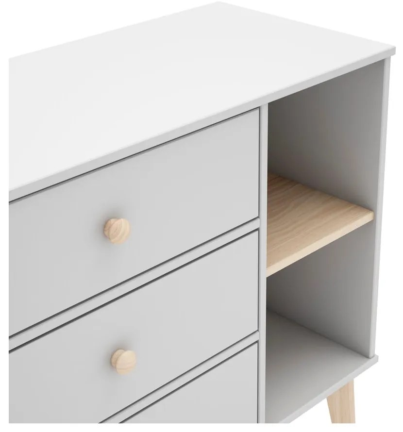 Biela nízka detská komoda 90x81 cm Esteban – Marckeric