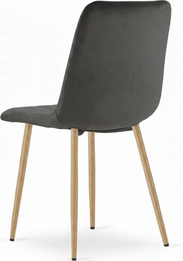 Tmavosivá zamatová stolička LAVA GRAPHITE GRAY
