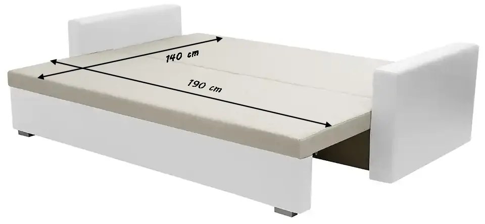 Pohovka 3-miestna s funkciou spania EKO Čierna