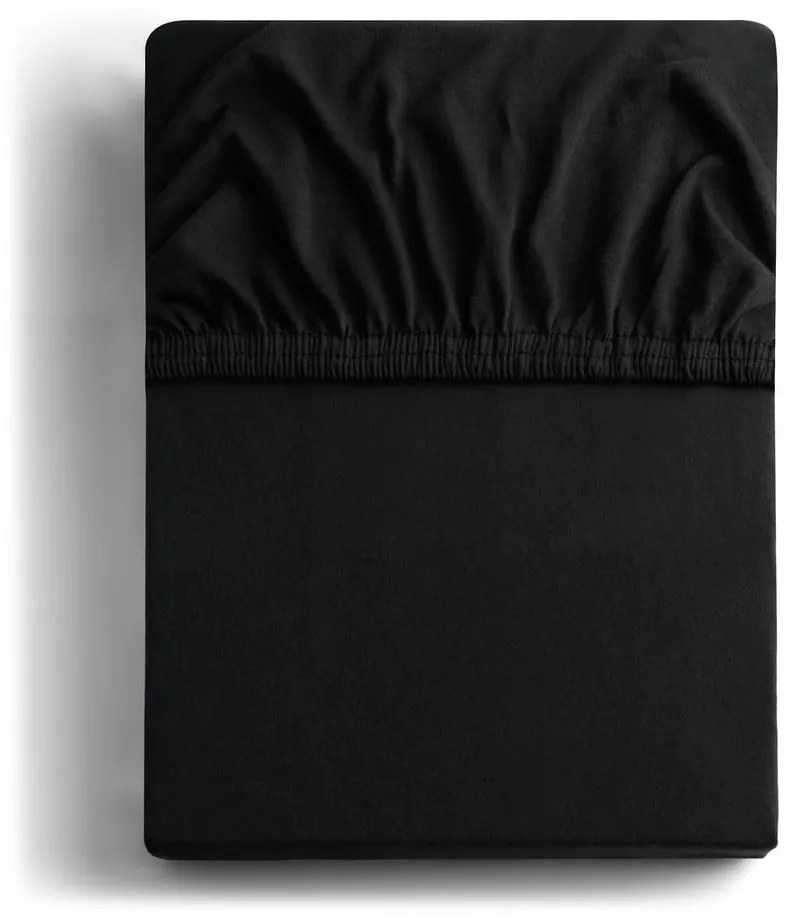 Čierna napínacia plachta jersey 220x200 cm Amber – Restilo