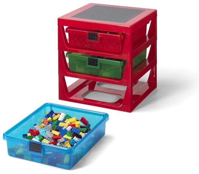 Červený organizér s 3 zásuvkami LEGO® Storage