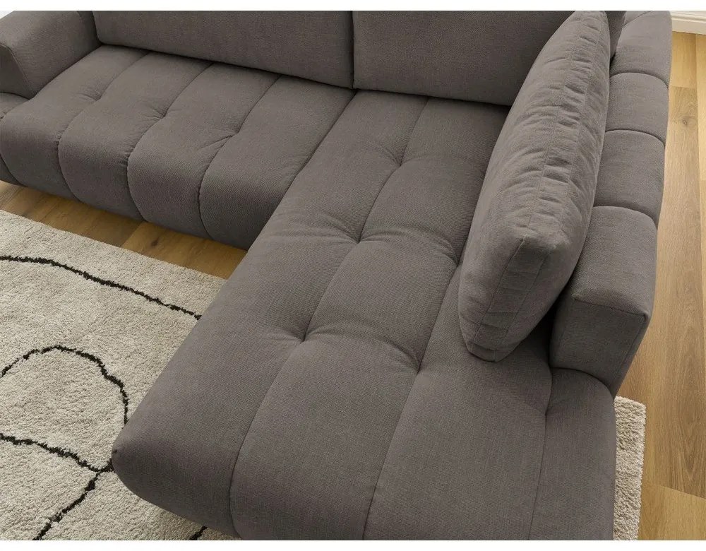Taupe rozkladacia/s úložným priestorom rohová pohovka (pravý roh/do L) Fuji – Bobochic Paris