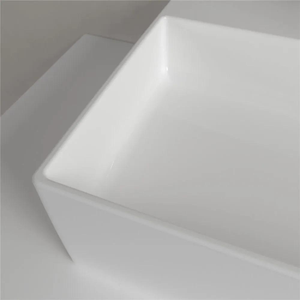 VILLEROY &amp; BOCH Memento 2.0 obdĺžnikové umývadlo na dosku s otvorom, bez prepadu, 600 x 420 mm, biela alpská, s povrchom CeramicPlus, 4A0761R1