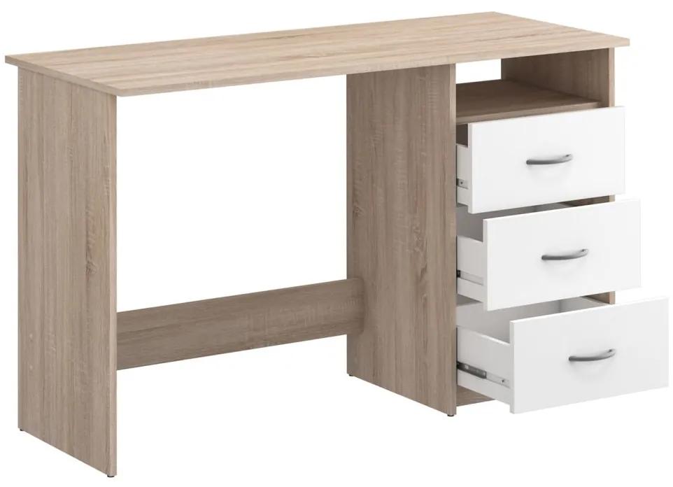IDEA nábytok Písací stôl dub/perleťovo biela
