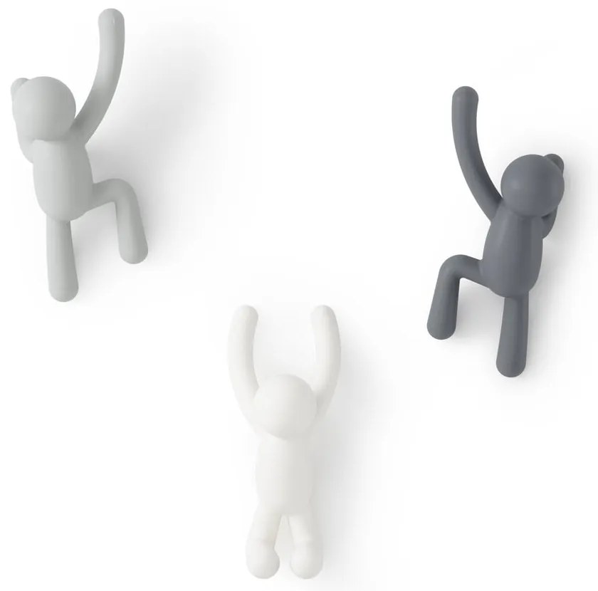 Nástenné plastové háčiky v súprave 3 ks Buddy – Umbra