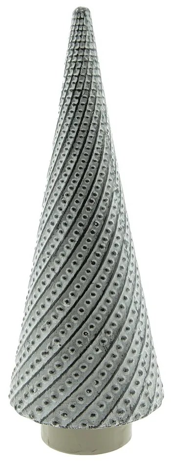 Šedý porcelánový dekoračný vianočný stromček S - Ø 8*22 cm