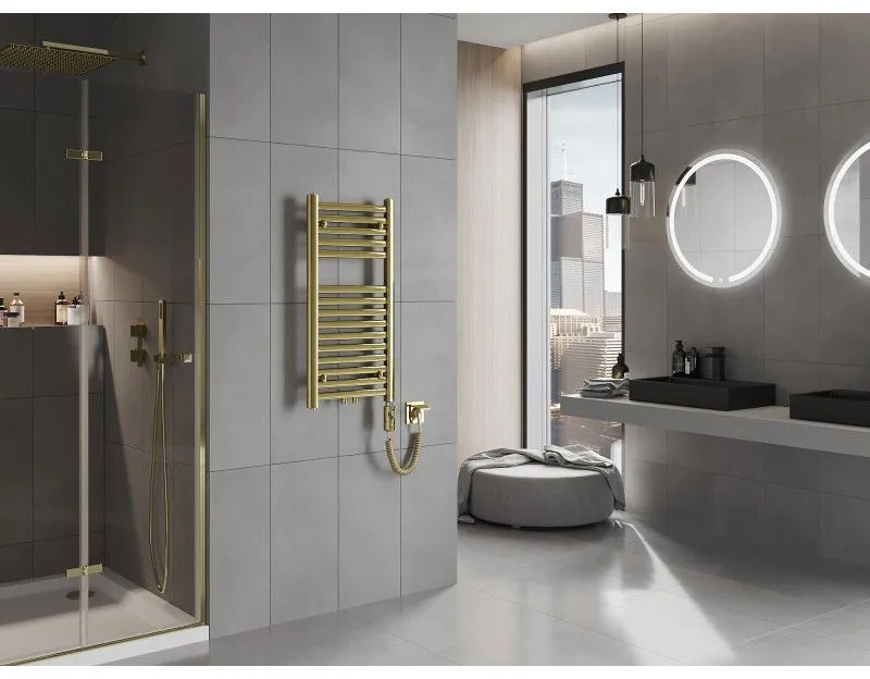 Mexen Hades, elektrické vykurovacie teleso 800 x 400 mm, 300 W, zlatá lesklá, W104-0800-400-2300-50