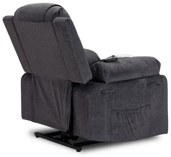 Masážne kreslo s funkciou vstávania MARCOS tmavosivé