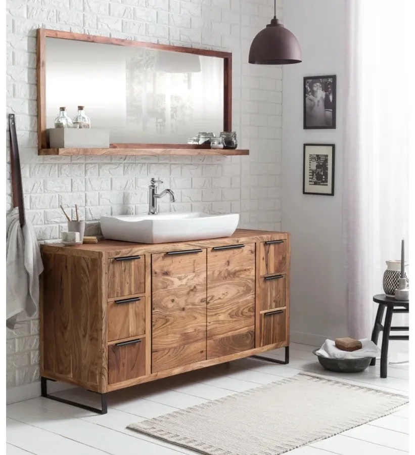 furniture-nabytek.cz - Masívna kúpeľňová zostava Sydney Light II z akáciového dreva, lakovaná, hnedá