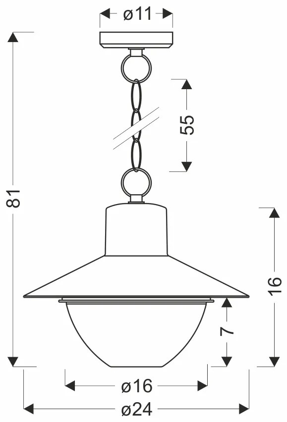 Candellux Čierny závesný luster Cosmos pre žiarovku 1x E27 IP44 31-32492