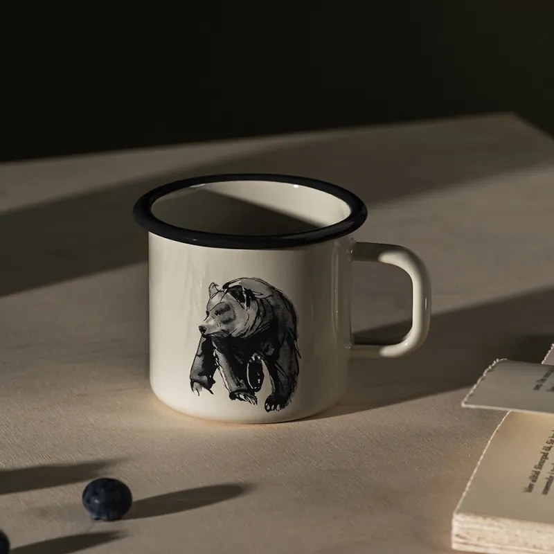 Hrnček Bear 0,37l, smalt / béžový