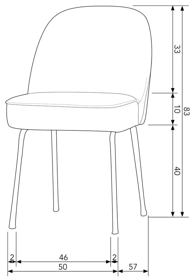 Čierne kožené jedálenské stoličky v súprave 2 ks Vogue – WOOOD
