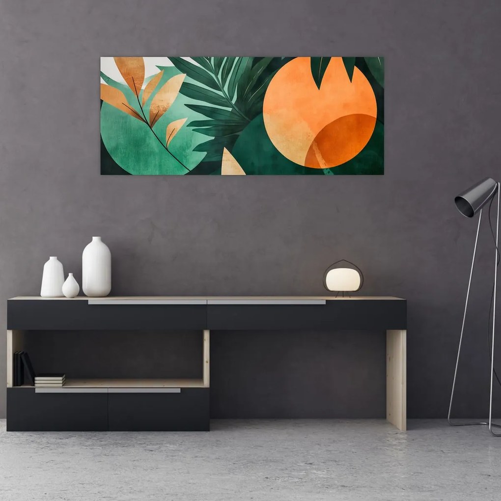 Obraz - Geometrické prírodné motívy (120x50 cm)