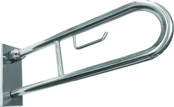 Bemeta Design HELP: Madlo, 813 mm, v tvare U, s držiakom TP, sklopné, s krytkou, nerez, lesk - 301407281