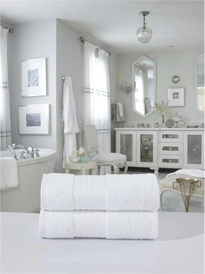 Sada 2 bielych bavlnených osušiek Muller Textiels, 70 × 140 cm