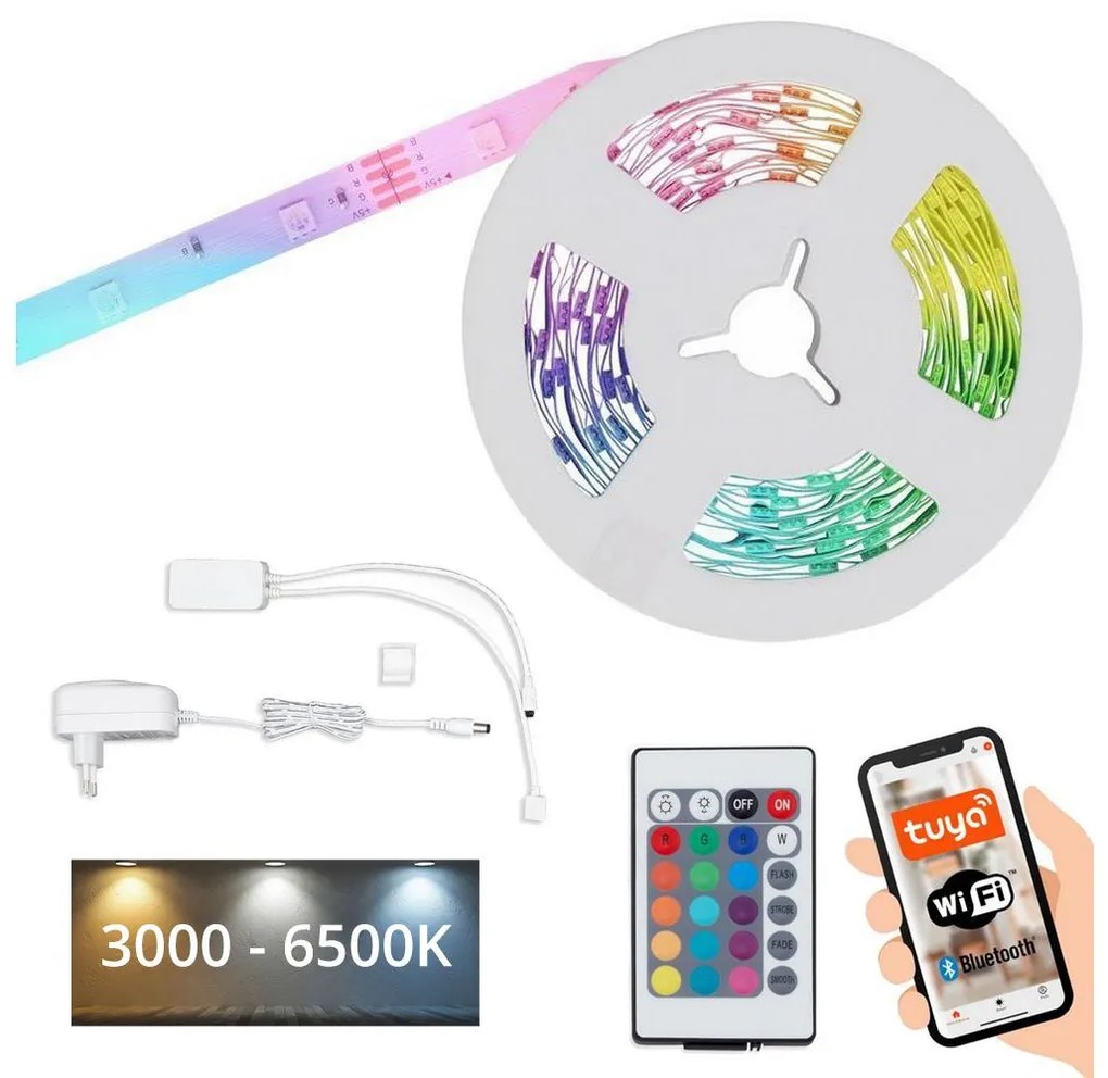 Brilo - LED RGBW Stmievateľný pásik 6,5m LED/15W/230V Wi-Fi Tuya + DO BL1244