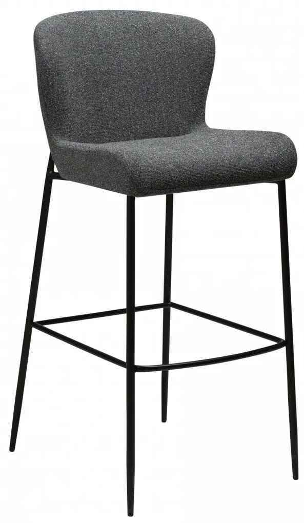 GLAM ČALÚNENÁ BAROVÁ STOLIČKA pebble grey/black