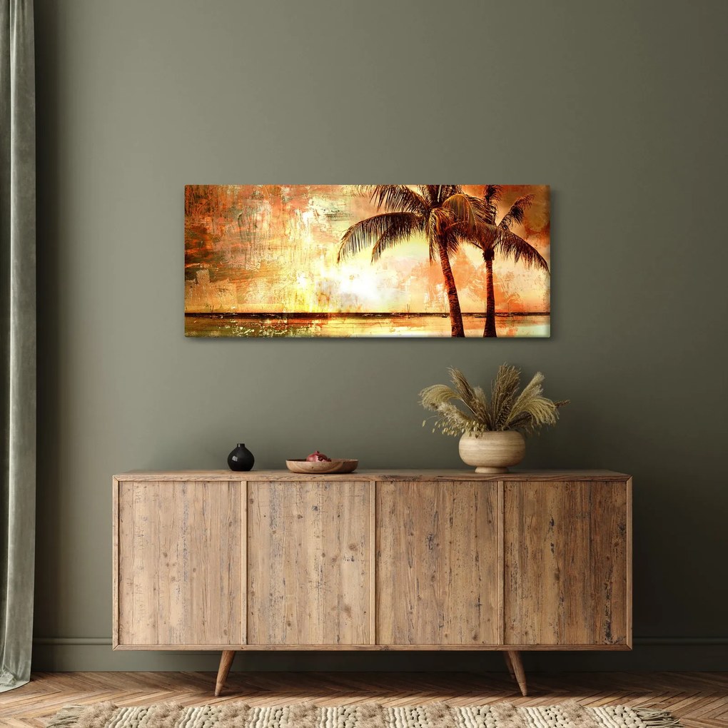 Obraz - Palmy na pláži (120x50 cm)