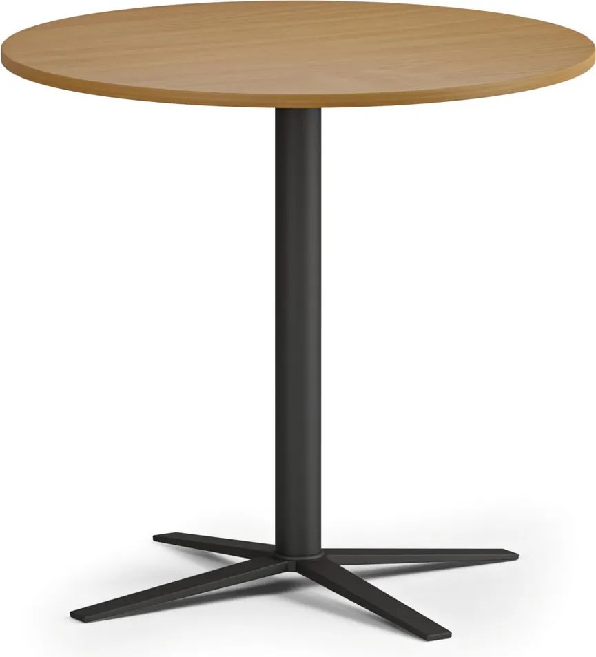 Konferenčný stolík AURA, priemer 60 cm, čierna podnož, buk