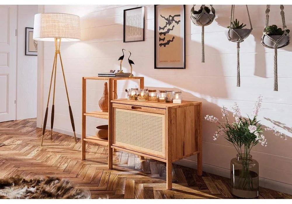 Knižnica z dubového dreva v prírodnej farbe 115x86 cm Pola - The Beds