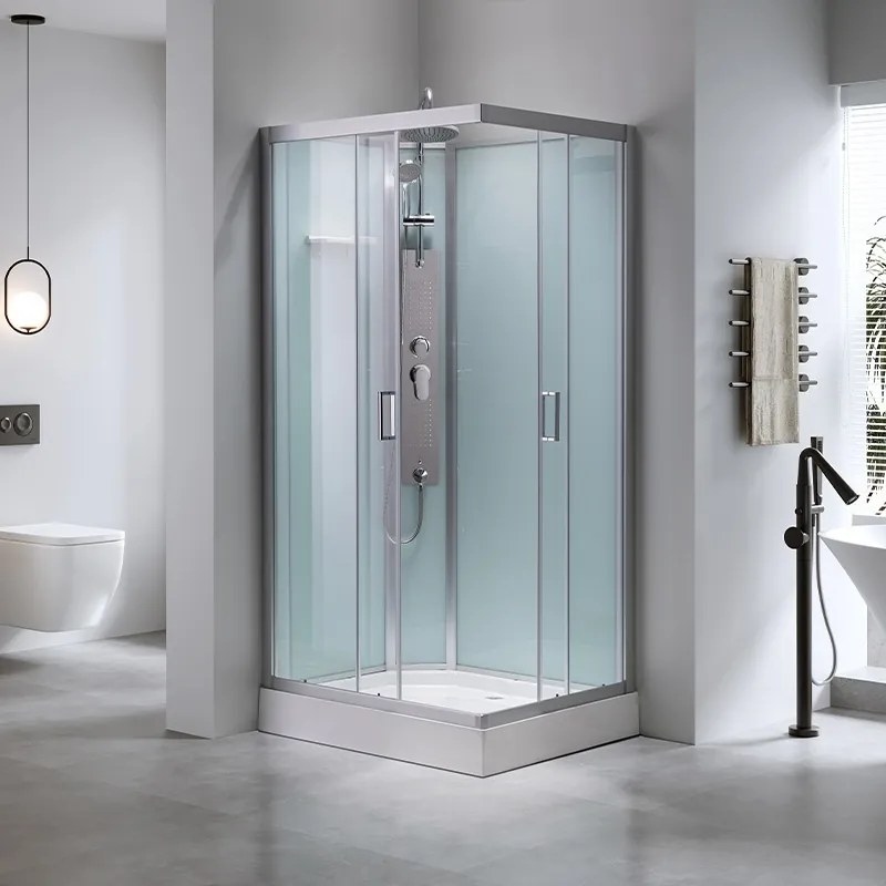 BPS-koupelny Hydromasážny box HYD-AL120 pravý, 120x80 cm, kartáčovaný chróm/transparent